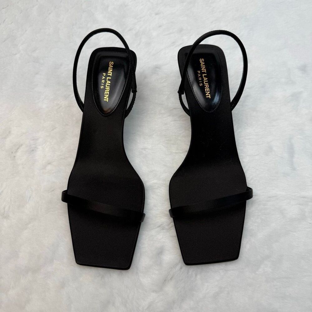Yves Saint Laurent Women's Jaspe Sandals in Satin Crepe - Picture 6 of 12